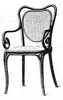 Biedermeiner - Thonet Bugholzstuhl mit Lehne - Lehnstuhl um 1850